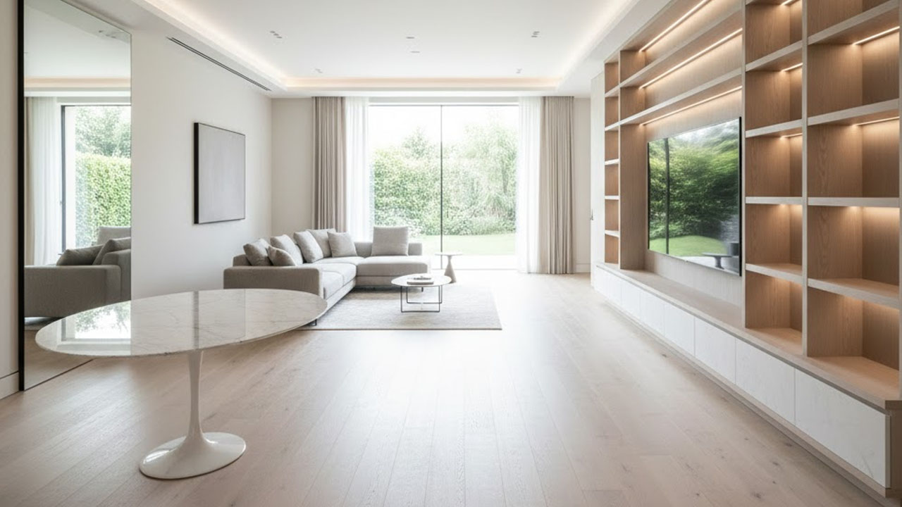 ใช้สีแสงและวัสดุช่วยให้บ้านดูกว้างขึ้น